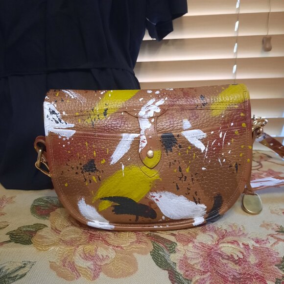 Dipinta Inspired Hand Painted Leather Dooney & Bourke Cavalry Trooper - Picture 3 of 15
